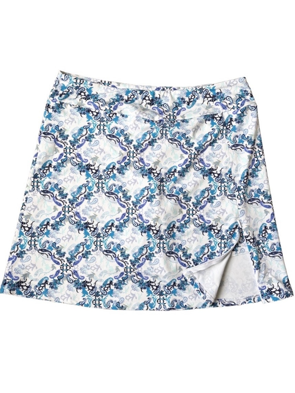 Lulu-B UPF 50 Active Skort Blue and White UPF 50+ Cool Girl Coastal Size M